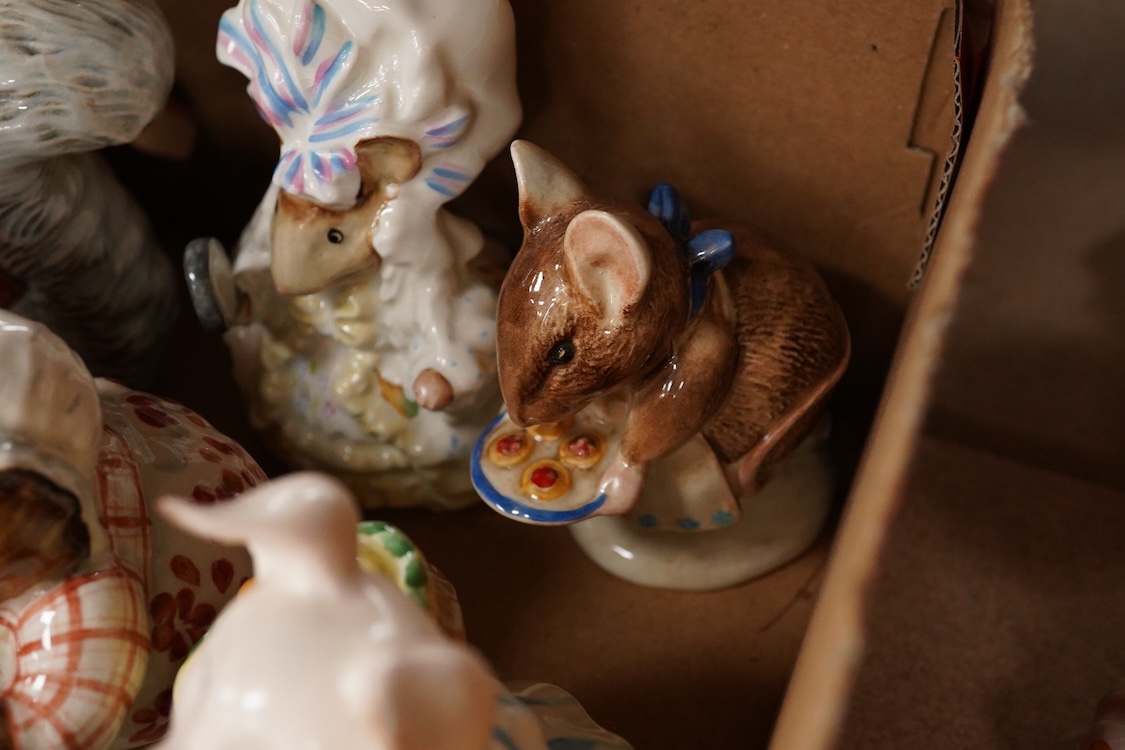 Nineteen Beatrix Potter character stamped F Warne and Co, Beswick, 10cm